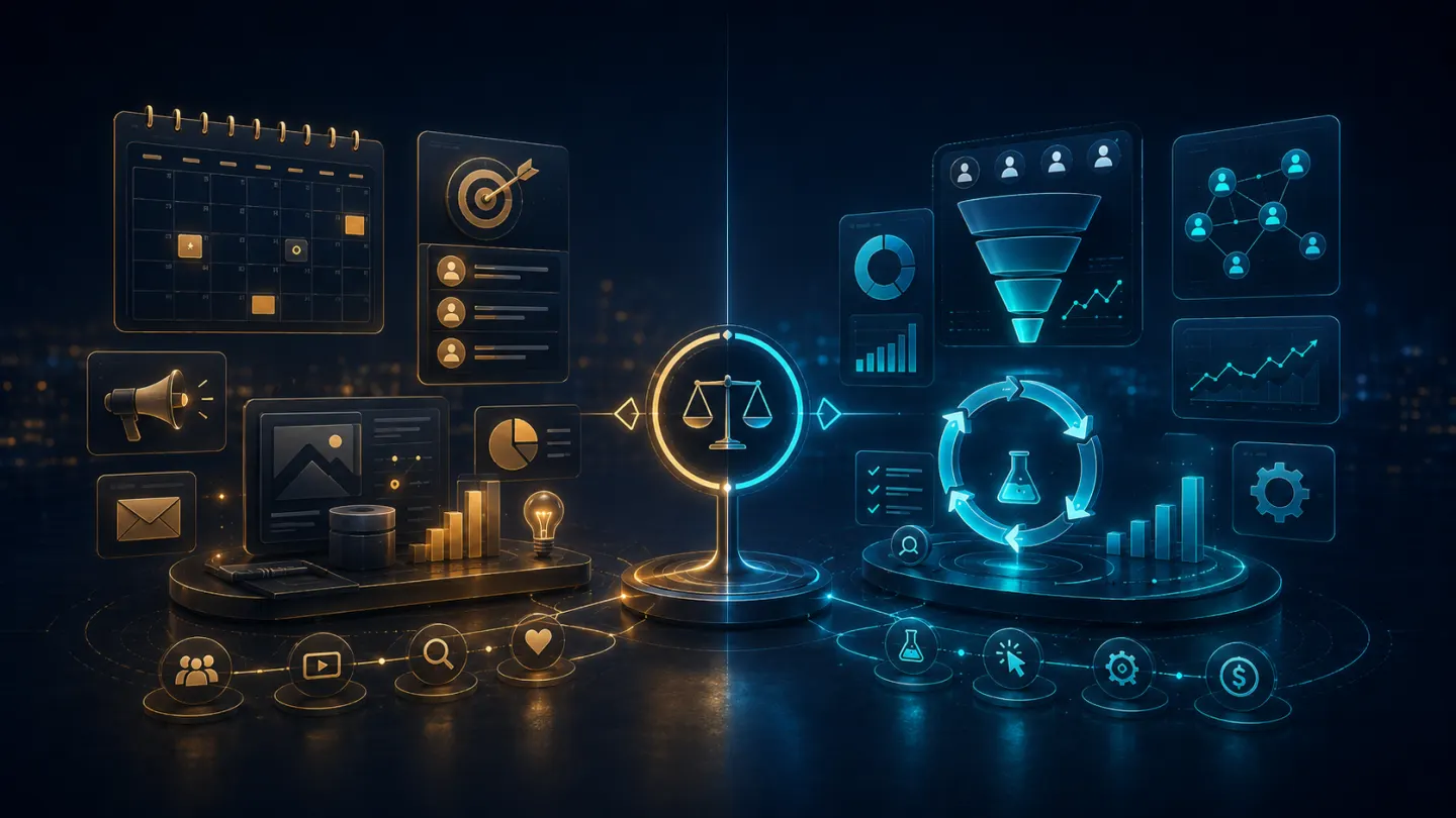 ربط تقويم المحتوى بالتجارب وقمع التحويل والنمو