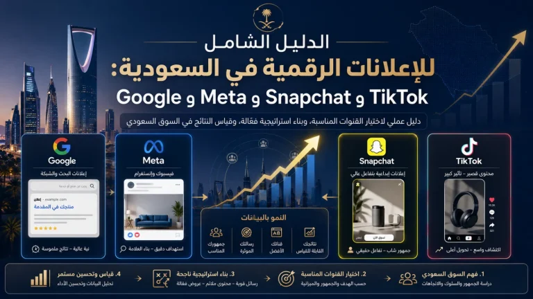 الدليل الشامل للإعلانات الرقمية في السعودية: Google وMeta وSnapchat وTikTok